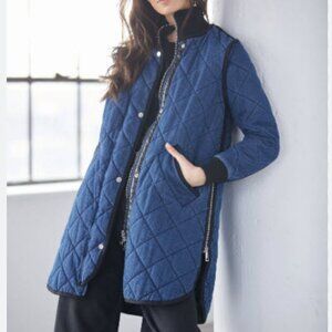 Womens Adroit Atelier Libby-8383 Blue Zip Quilted Coat 2 US/M